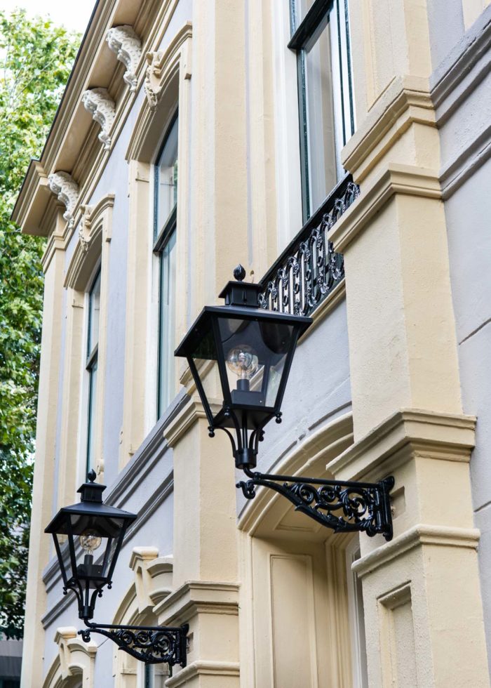 Lamps outside of Pillows Grand Boutique Hotel Ter Borch in Zwolle